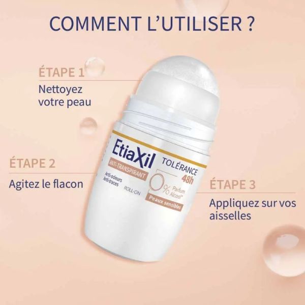 Etiaxil anti-transpirant déodorant Roll-on 48H Tolérance peaux sensibles 2x50ml