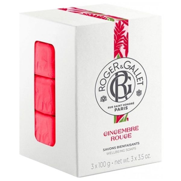Roger & Gallet Gingembre Rouge 3 Savons Bienfaisants de 100 g