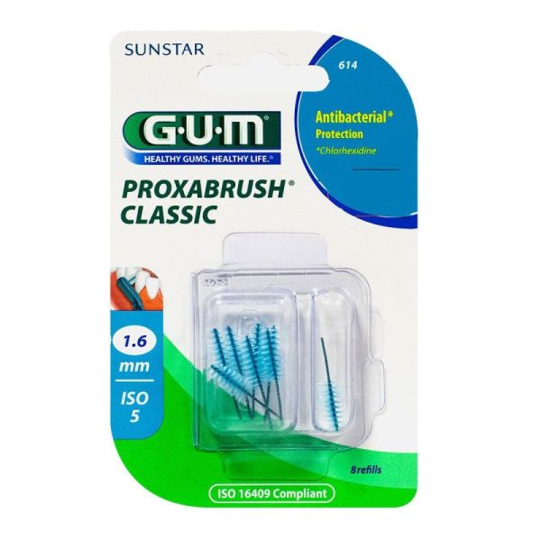 Gum Proxabrush Click bleu 1.6 mm 8 recharges
