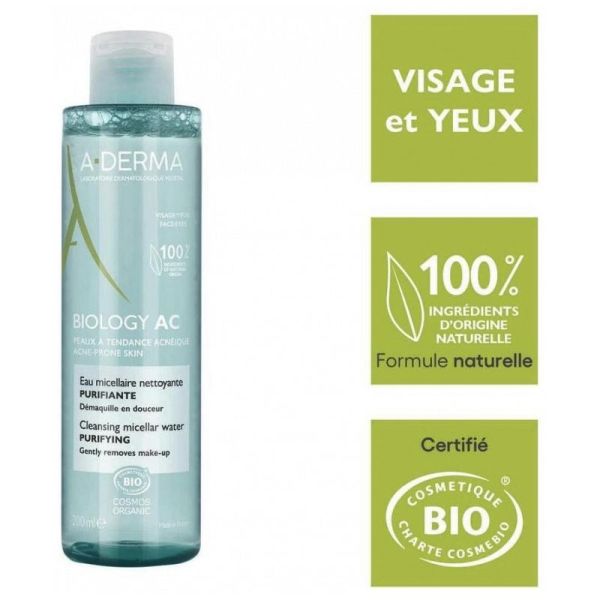 A-Derma Biology AC gel moussant nettoyant purifiant bio 200ml