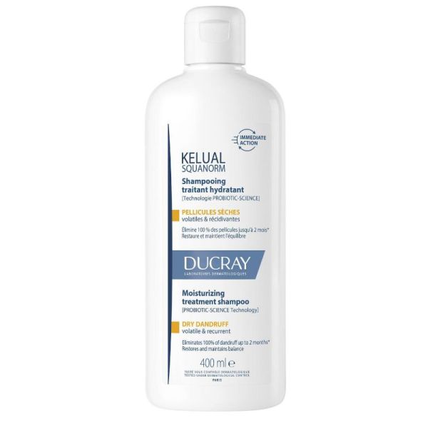 Ducray Kelual Squanorm shampoing traitant pellicules sèches 400ml