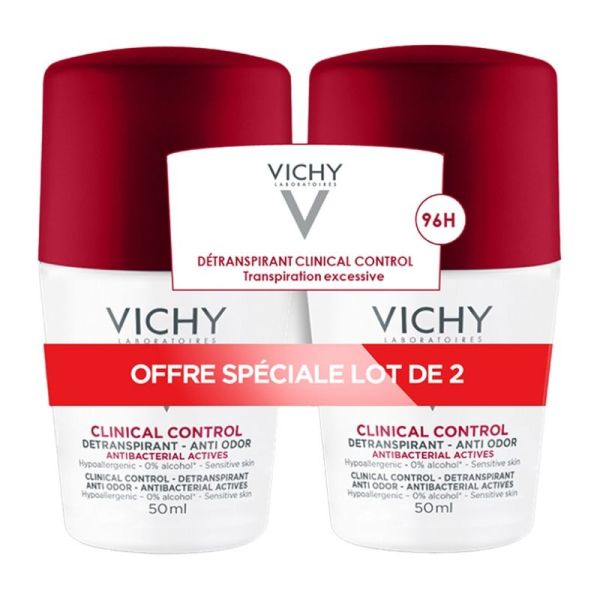 Vichy Clinical Control détranspirant 96h bille 2 x 50 ml