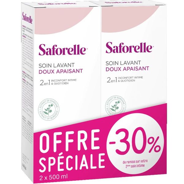 Saforelle soin lavant intime et corporel bardane 2 x 500 ml