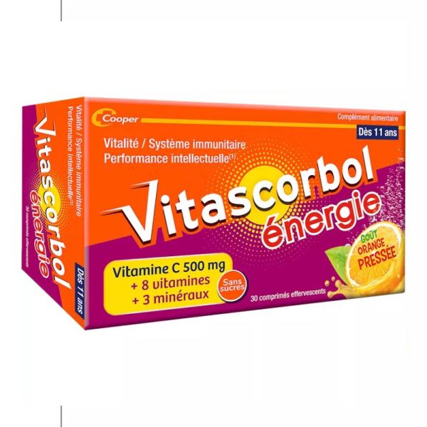 Vitascorbol Énergie 30 comprimés effervescents sans sucres