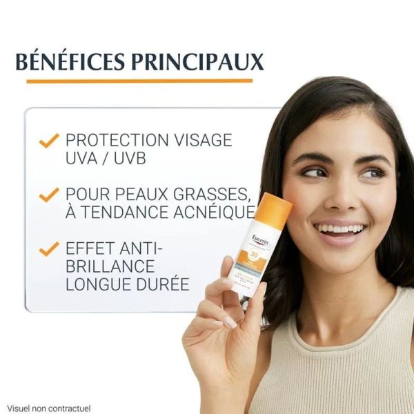 Eucerin Sun Oil Control SPF50+ gel crème peau à imperfections 50ml