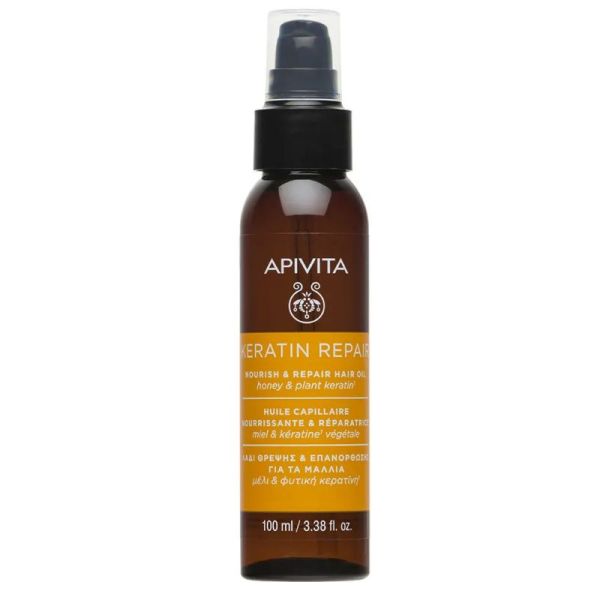 Apivita Keratin Repair Huile capillaire nourrissante réparatrice 100 ml