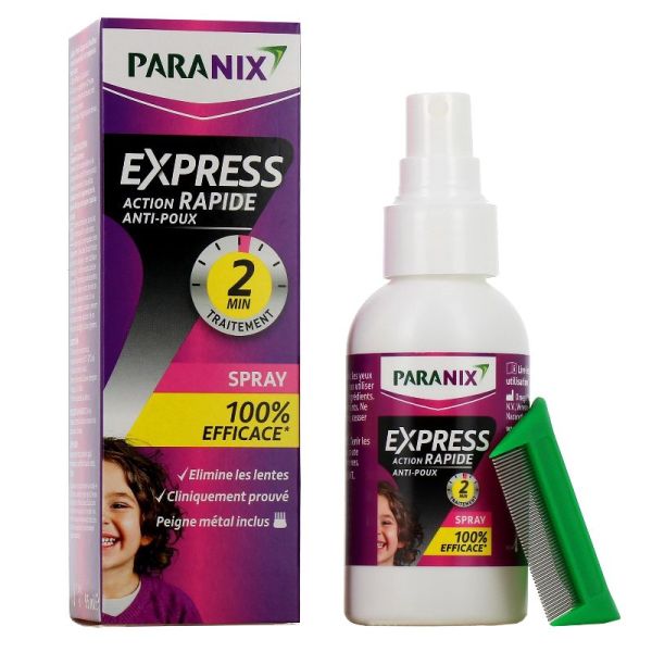 Paranix Express spray anti-poux 95 ml + peigne métal inclus
