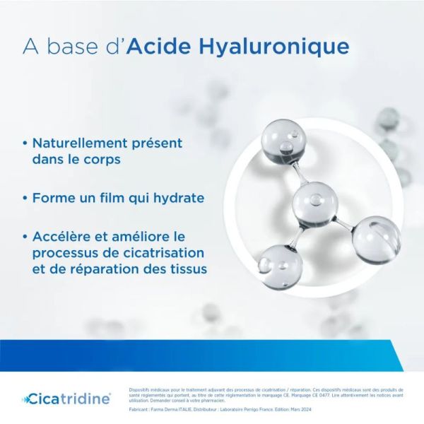 Perrigo Cicatridine acide hyaluronique crème réparatrice et cicatrisante 60g