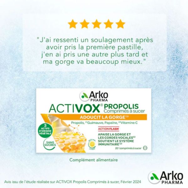 Arkopharma Activox maux de gorge parfum citron 24 comprimés à sucer