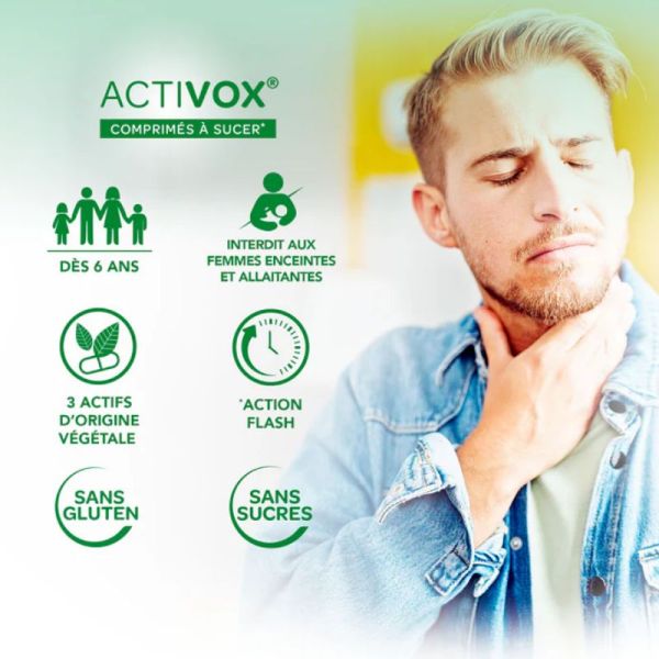 Arkopharma Activox maux de gorge parfum citron 24 comprimés à sucer