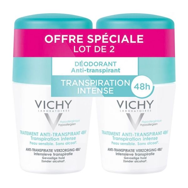 Vichy déodorant anti-transpirant 48h lot de 2 x 50 ml