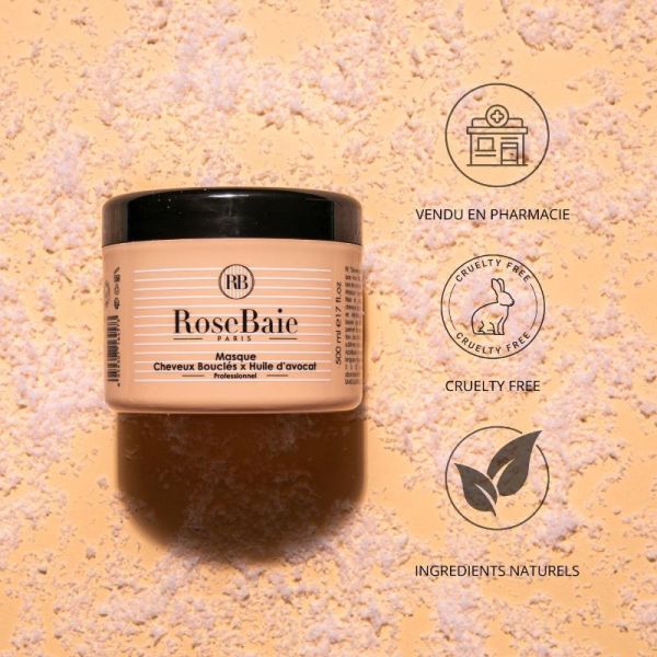 RoseBaie masque spécial cheveux bouclés hydratation & définition 500ml