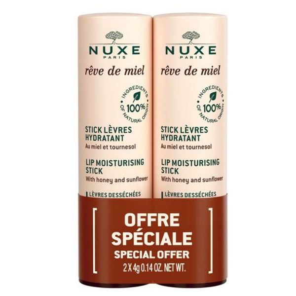 Rêve de miel stick lèvres hydratant miel tournesol 2x4 g