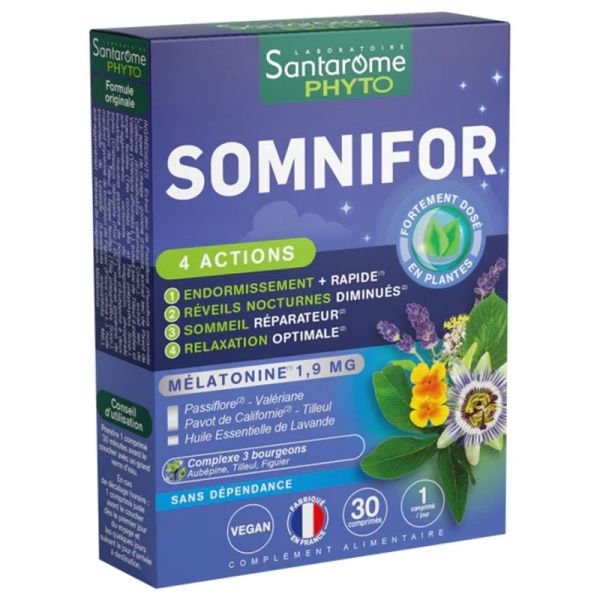 Santarome Somnifor mélatonine 1,9mg 30 comprimés
