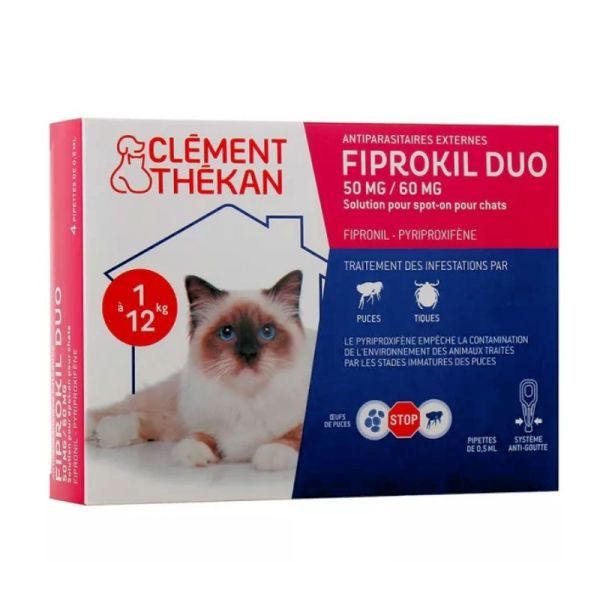 Clément Thékan Fiprokil Cha  Spot-On antiparasitaire 2 pipettes