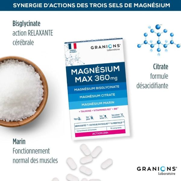 Granions Magnésium max 360 mg 90 comprimés
