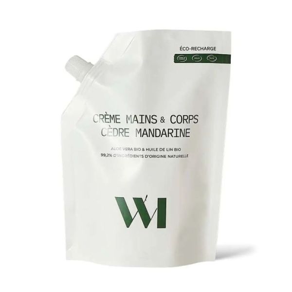 Eco recharge crème mains et corps cèdre mandarine 500 ml