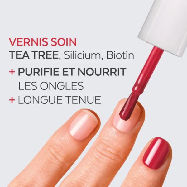 Poderm Color Care vernis à ongles soin et tea tree rouge rose 8ml