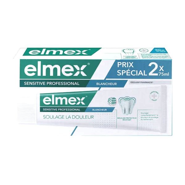 Elmex Sensitive Professional dentifrice blancheur offre spéciale 2x75ml