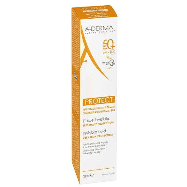 A-Derma Protect fluide Invisible très haute protection SPF50+ 40ml