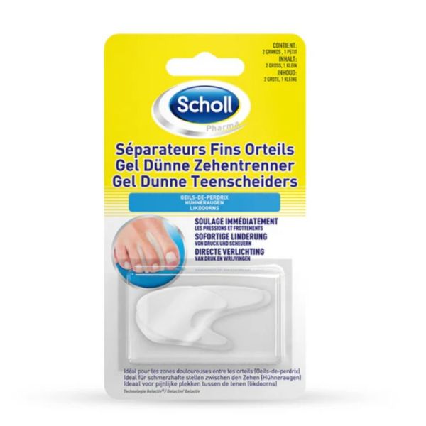 Scholl 3 séparateurs d'orteils fins (2 grand et 1 petit)