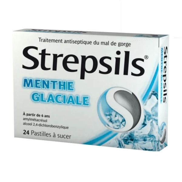 Strepsils menthe glaciale 24 pastilles à sucer