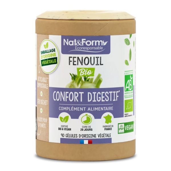 Nat&Form Écoresponsable Fenouil Bio 90 gélules