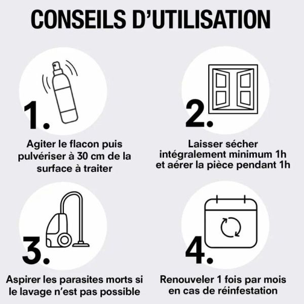 Pouxit Environnement aérosol traitement de l'environnement Infesté 250ml