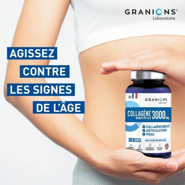 Granions Collagène Marin type I et II 3000 mg 80 comprimés
