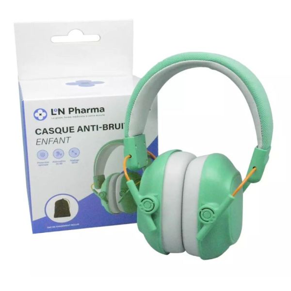 L2N casque enfant réducteur de bruits 5-16 ans Vert