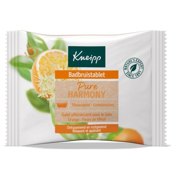 Kneipp Galet bain Effervescent Orange et Fleurs de Tilleul Pure Harmony  80 g
