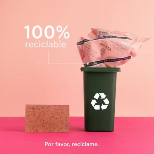 Apivita savon à la rose et au Poivre Noir 125g