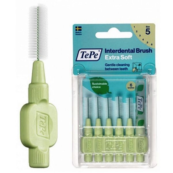 TePe brossettes interdentaires extra souples taille 5 0,8 mm 6 unités