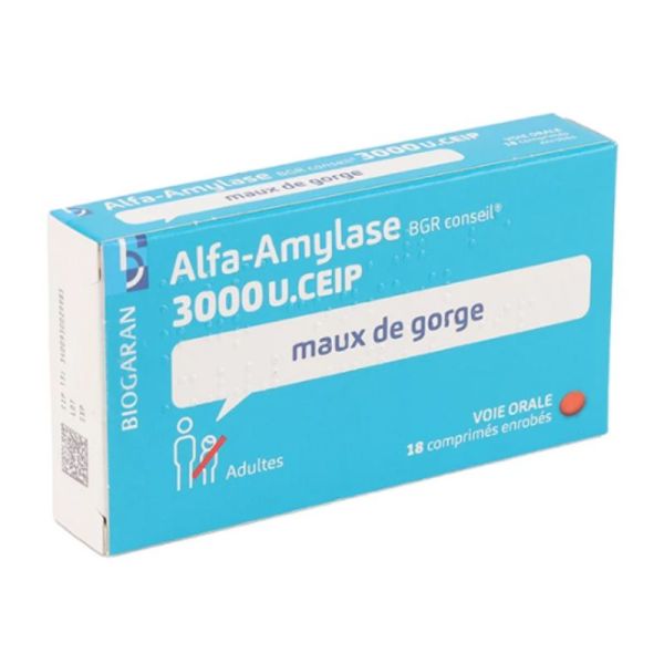 Biogaran Alfa Amylase 3000 U 18 comprimé