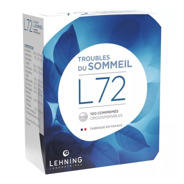 Lehning L72 troubles du sommeil 100 comprimés