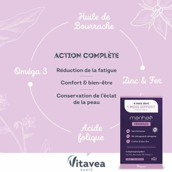 Manhaé ménopause sans hormones 30 capsules