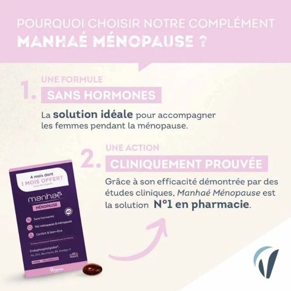 Manhaé ménopause sans hormones 30 capsules