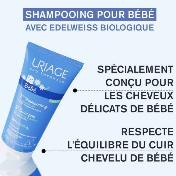 Uriage Bébé 1er shampooing extra doux sans savon 200ml