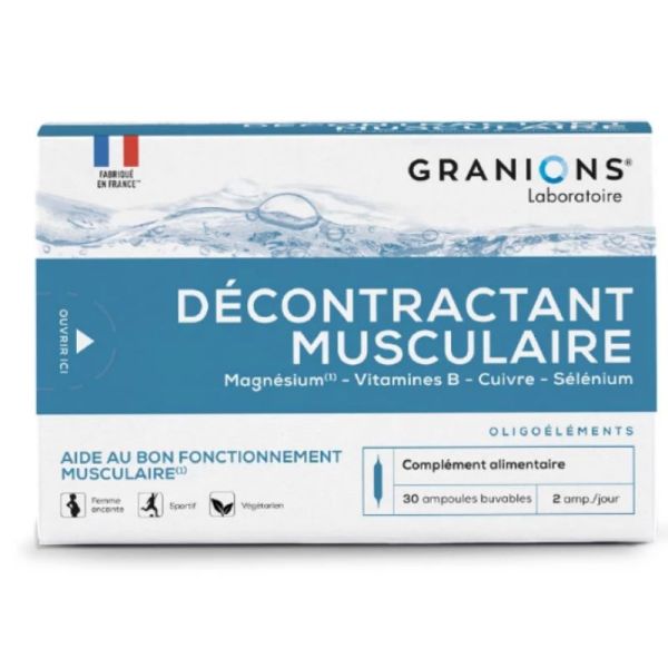 Granions décontractant musculaire 30 ampoules buvables de 2ml