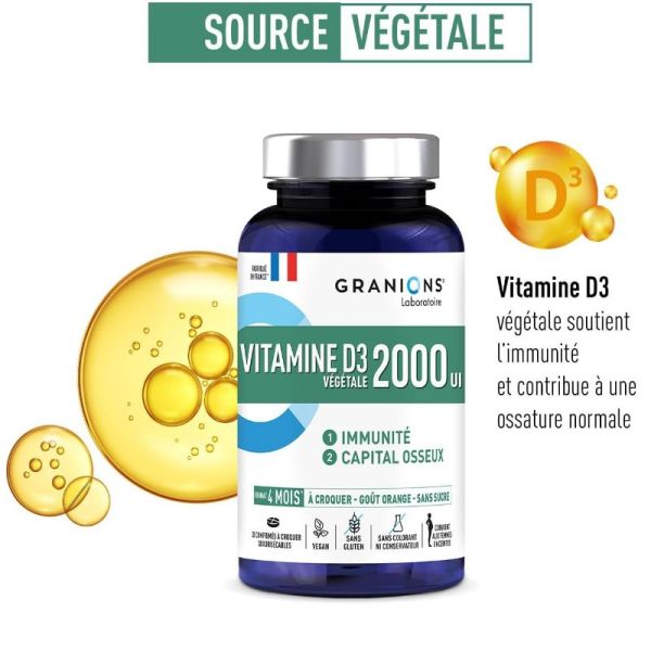 Granions Vitamine D3 2000 UI 30 comprimés à croquer