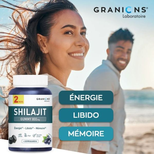 Granions Shilajit 800mg saveur cassis 60 gummies