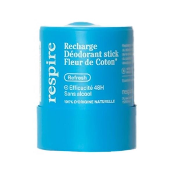Respire recharge déodorant stick fleur de coton bio 50 g