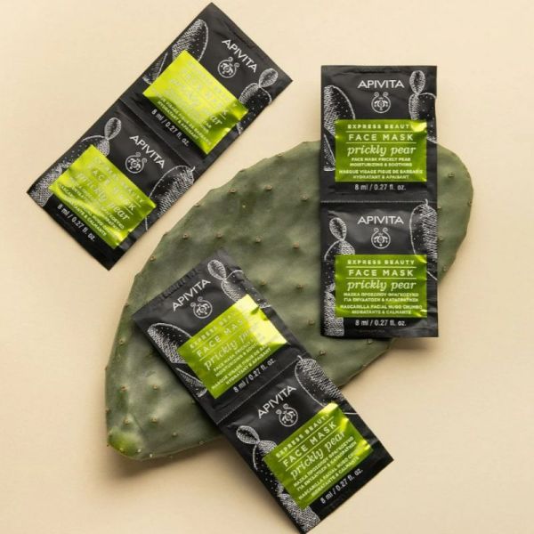 Apivita Express masque visage apaisant à la Figue de Barbarie 2 x 8 ml