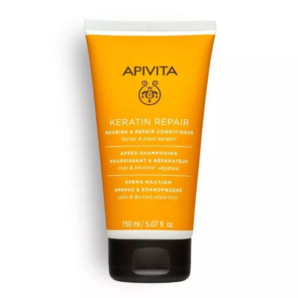 Apivita Keratin Repair après-shampoing nourrissant & réparateur miel & kératine végétale 150 ml