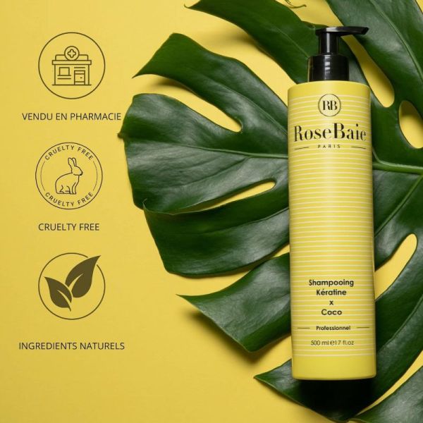 RoseBaie shampoing coco & kératine nutrition & hydratation 500ml