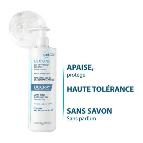 Ducray Dexyane gel nettoyant surgras 400ml