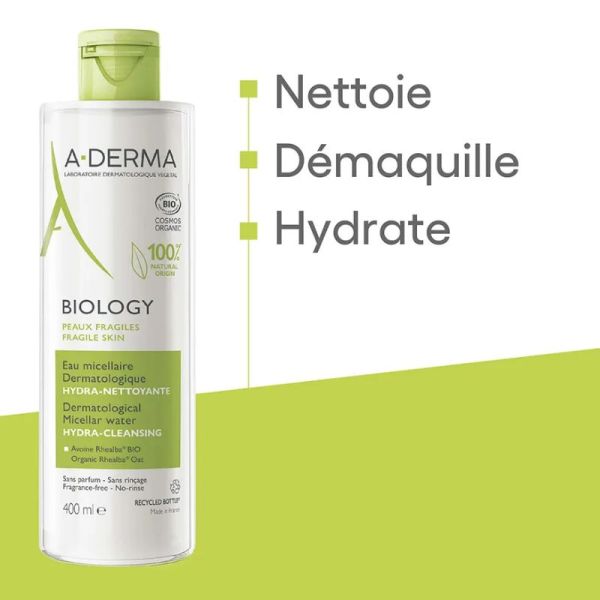 A-Derma Biology eau micellaire dermatologique bio 400ml