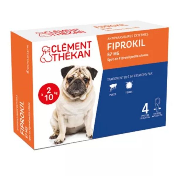 Clément Thékan Fiprokil Chien 2-10 kg 0,67 ml 4 Pipettes