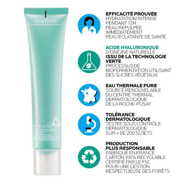 Roche Posay Hydraphase crème légère hydratante à l'acide hyaluronique 40ml