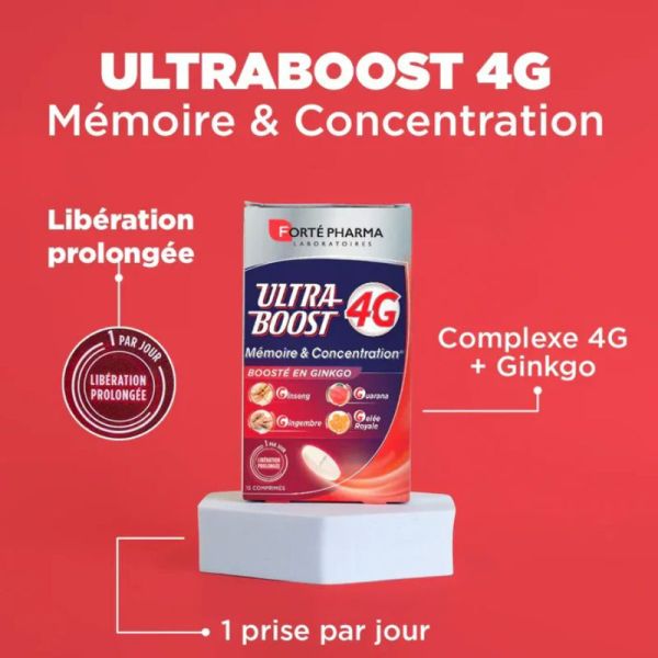Forté Pharma ultra boost 4G mémoire & concentration Ginseng Ginkgo 15 comprimés